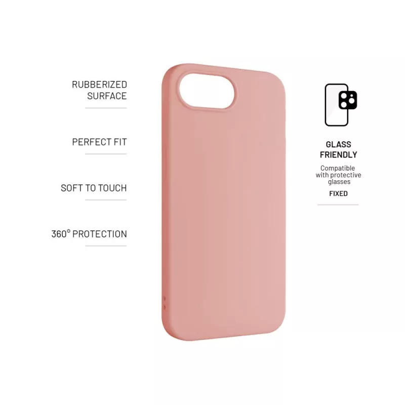 Phone back cover FIXED for Apple iPhone 16e, rubber, pink