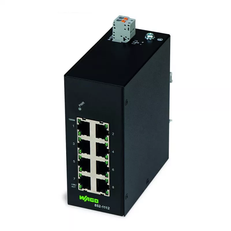 WAGO 852-1112 Industrial-ECO-Switch 8 Ports 1000BASE-T, black