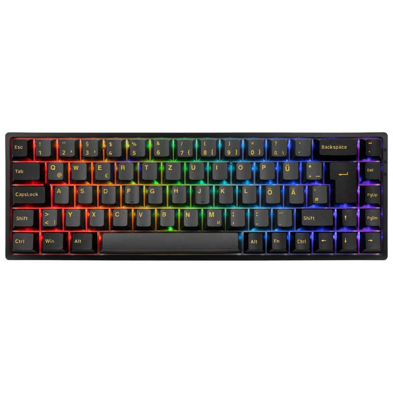 AKKO 3068B Plus Black&Gold Wireless Gaming Keyboard, mechanisch, RGB - V3 Cream Yellow, ISO (DE), black