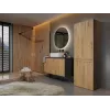 Topeshop NEL 2K DD ANT/ART KP bathroom storage cabinet Graphite, Oak