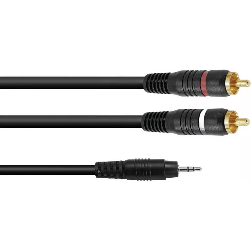 Adapter cable 3.5mm jack to 2x RCA Omnitronic 3022514X, 0.5 m