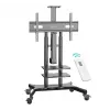 Motorized mobile TV stand ONKRON TS1881E-B for 50–86 inch TVs, black, electric lift, VESA mount