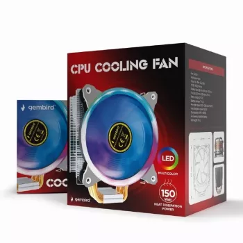 Air cooler Gembird CPU-HURACAN-ARGB-X130 12 cm Black White