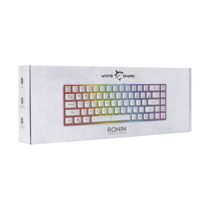 Keyboard White Shark RONIN White USB QWERTY 68 keys LED