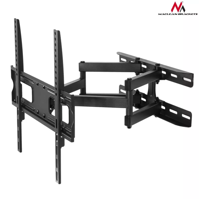TV wall mount MACLEAN MC-760 for 32–55 inch TVs, steel, VESA up to 400x400, 30 kg, black, 9.6–44.8 cm