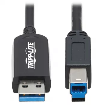 Eaton Tripp Lite Series USB 3,2 Gen 1 Plenum-Rated Fiber Active Optical Cable (AOC) - A/B M/M, Black, 20m - USB Cable - USB Type A (M) to USB Type B (M) - USB 3,2 Gen 1 - 20,0m - P