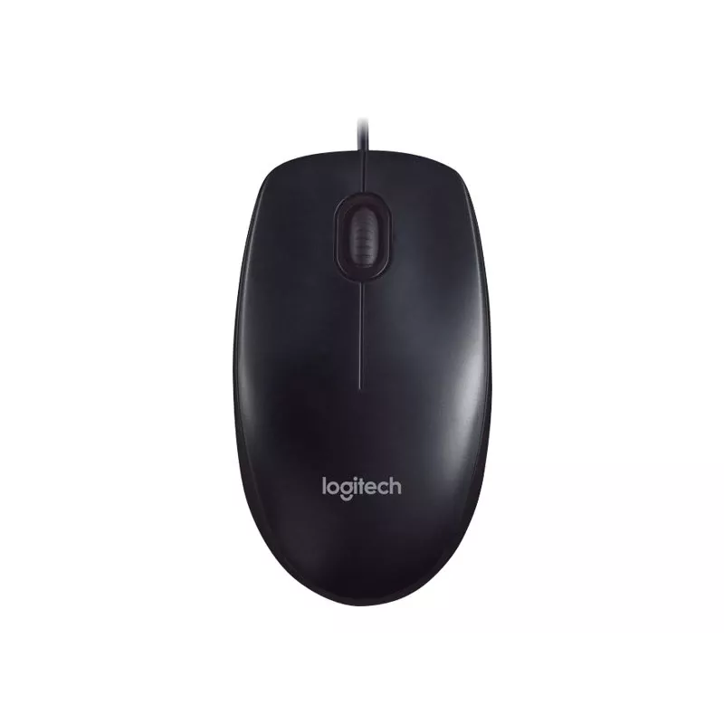 Logitech M90 wired optical office mouse — 1000 DPI, ambidextrous, USB Type-A, black