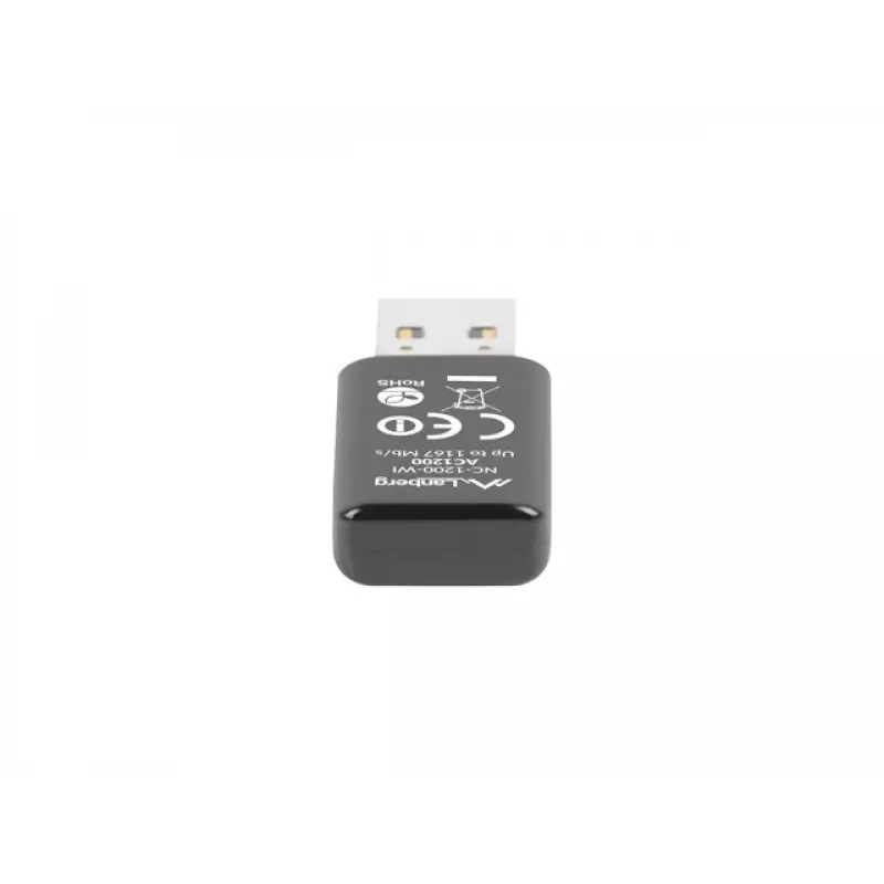 Wireless USB Network Adapter LANBERG NC-1200-WI, WLAN USB 2.0, 2x internal antennas 2 dBi, up to 5000 Mbit/s