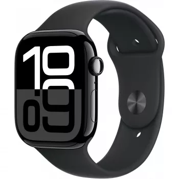 Apple Watch Series 10 Aluminum Case GPS + Cellular 46mm Diamond Black Sport Band Black M/L