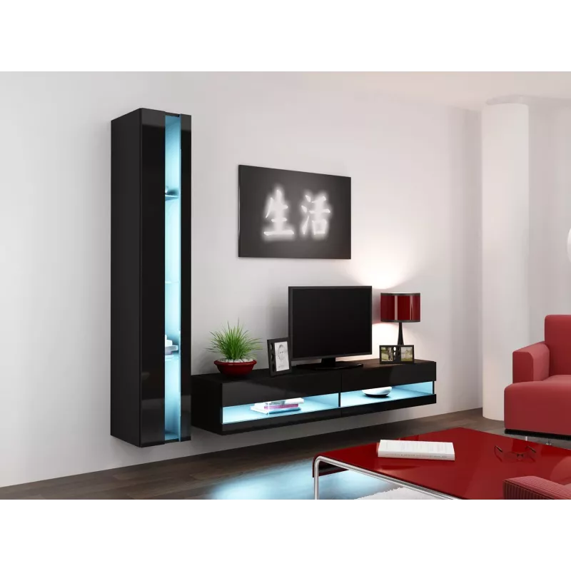 Cama Shelf unit VIGO NEW 180/40/30 black/black gloss