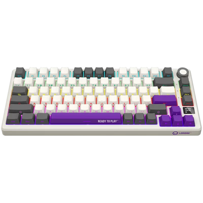 LORGAR KBP7075W, Wireless 75% Mechanical Gaming Keyboard Pro, Beige, EN layout