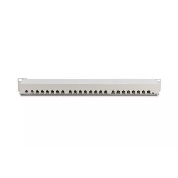 DIGITUS DN-91624S 24-Port Cat6 Shielded Patch Panel, 1U 19 inch Rack Mount, Black