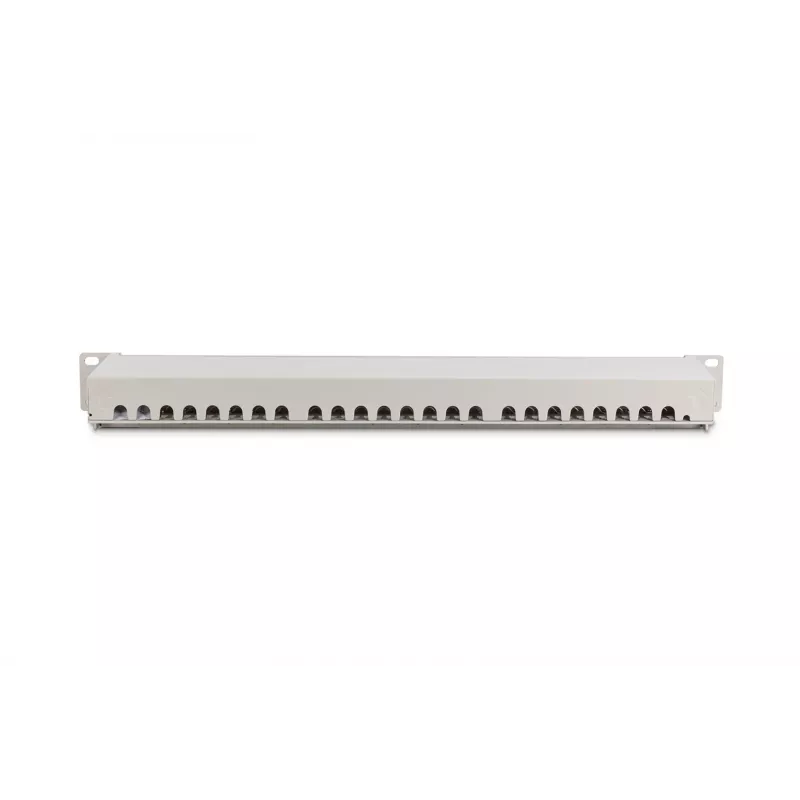 DIGITUS DN-91624S 24-Port Cat6 Shielded Patch Panel, 1U 19 inch Rack Mount, Black