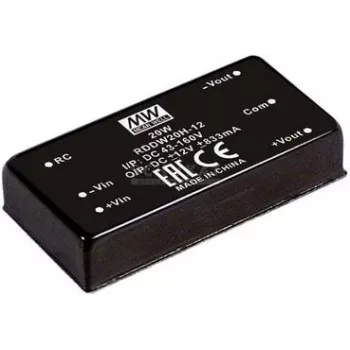 Power adapter/inverter Mean Well RDDW20G-05 — 20 W, input 18–75 V, output 5 V, RoHS