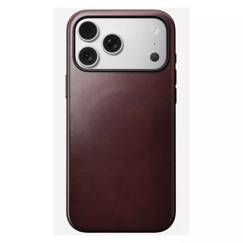 Leather cover case Nomad Modern for iPhone 17 Pro Max (6.9 inch) — Burgundy, leather+TPU+PC