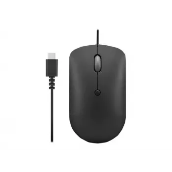 Wired optical mouse Lenovo GY51D20875 USB Type-C, ambidextrous, 2400 DPI, 4 buttons, black