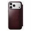 Mobile phone cover Nomad Modern Leather Folio for iPhone 17 Pro Max — leather, TPU, PC, aluminium, burgundy, 16 cm (6.3 inch)