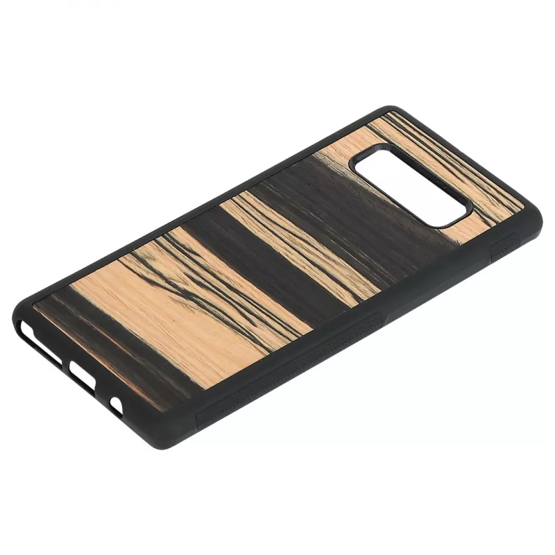 Smartphone case man and wood for Samsung Galaxy Note 8 — white ebony black finish