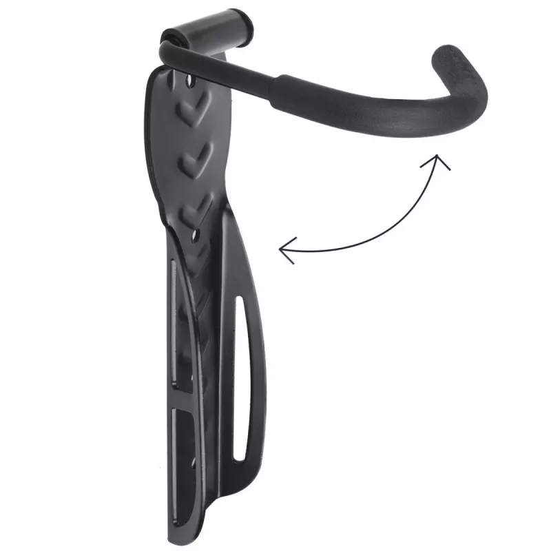 Wall-mounted bicycle rack MACLEAN MC-432, vertical bike mount, adjustable width, max load 30 kg, black