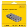 SSD enclosure DELOCK 42025 for 1 x M.2 (PCIe, USB4 Gen4, USB-C) Grey, aluminium