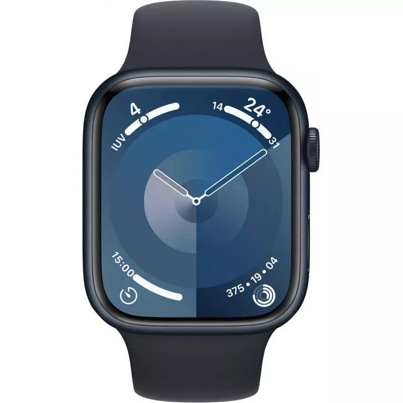 APPLE Watch Series 9 GPS + Cellular 45mm Midnight Aluminium Case with Midnight Sport Band - M/L (MRMD3QF/A)