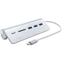 Satechi Type-C Aluminium USB Hub & Card Reader, Silver, ST-TCHCRS