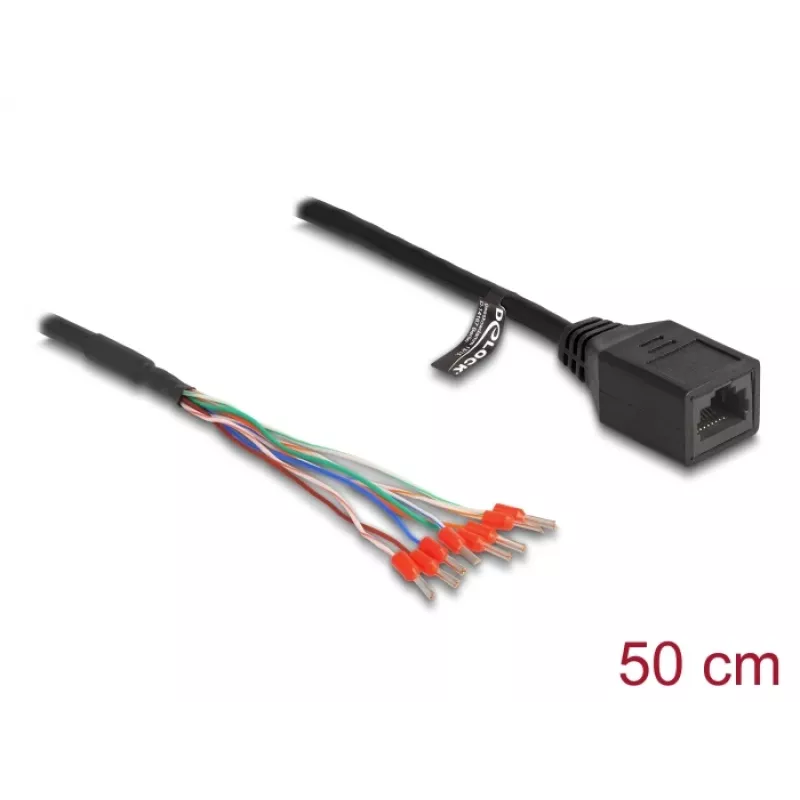 Network Cable DeLOCK 88005 RJ45 Cat.5e 0.5m Black
