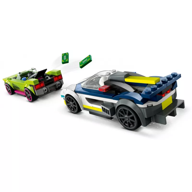 LEGO City playset 60415 Police Car and Muscle Car Chase — 213 pieces, 2 minifigures, age 6+