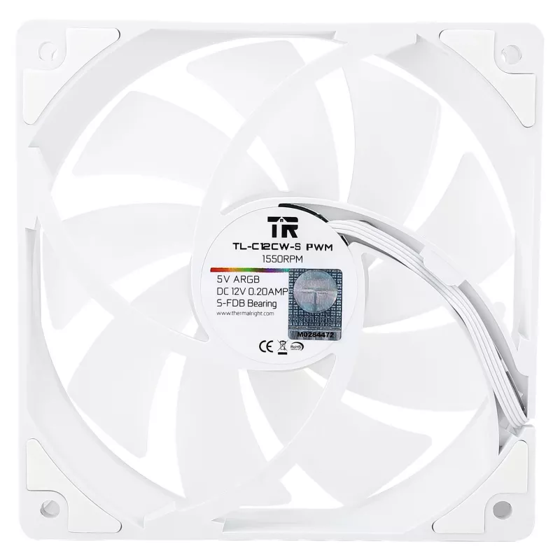 Thermalright TL-C12CW-S X3 120mm PWM ARGB Case Fans - White