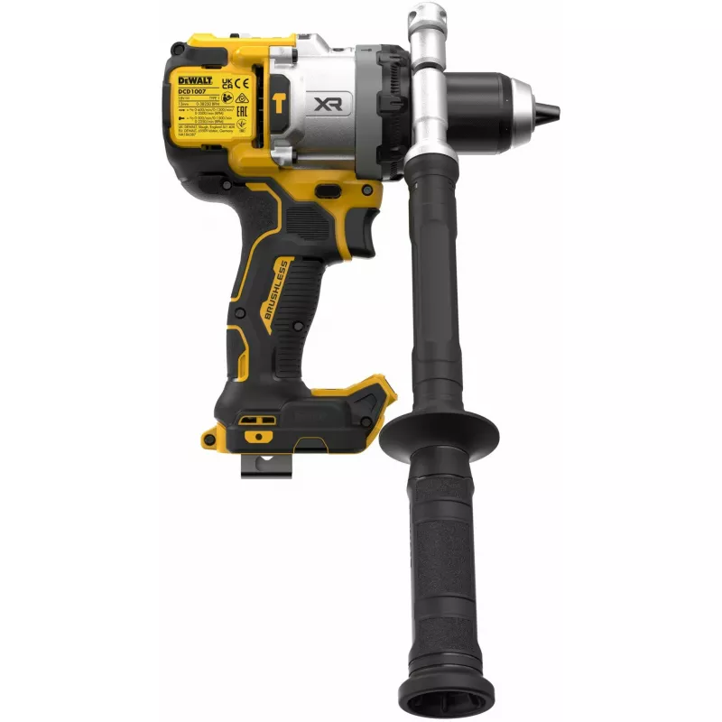 Cordless Drill DeWalt DCD1007NT-XJ, 18V Brushless, 3‑Gear, 2250 RPM, Keyless Chuck (1.5–13 mm), 1.85 kg