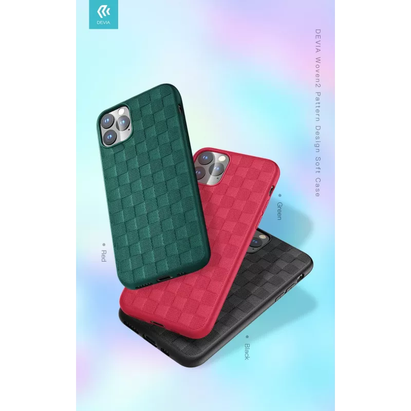Soft case Devia Woven2 for iPhone 11 Pro, woven textured protective cover, red