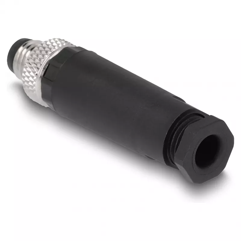 DeLOCK M8 Connector A-coded 4 pin male screw connection Black