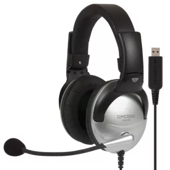 Koss SB45 USB Headset Wired headband Office/Call center Black, Silver