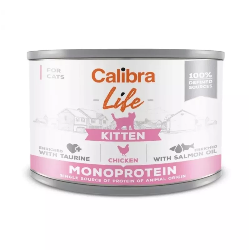 Wet cat food Calibra Cat Life Kitten Chicken 200 g pouch, complete feed for junior cats