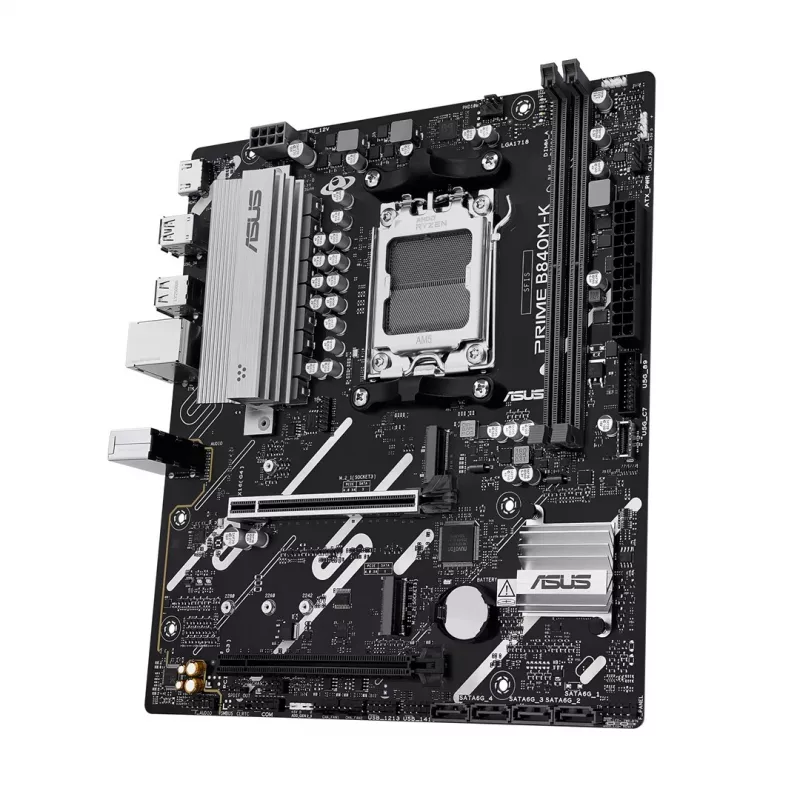 Motherboard ASUS PRIME B840M-K — AMD B840, Socket AM5, micro ATX, DDR5, 2 DIMM, 128 GB, 2.5 GbE, M.2, SATA III