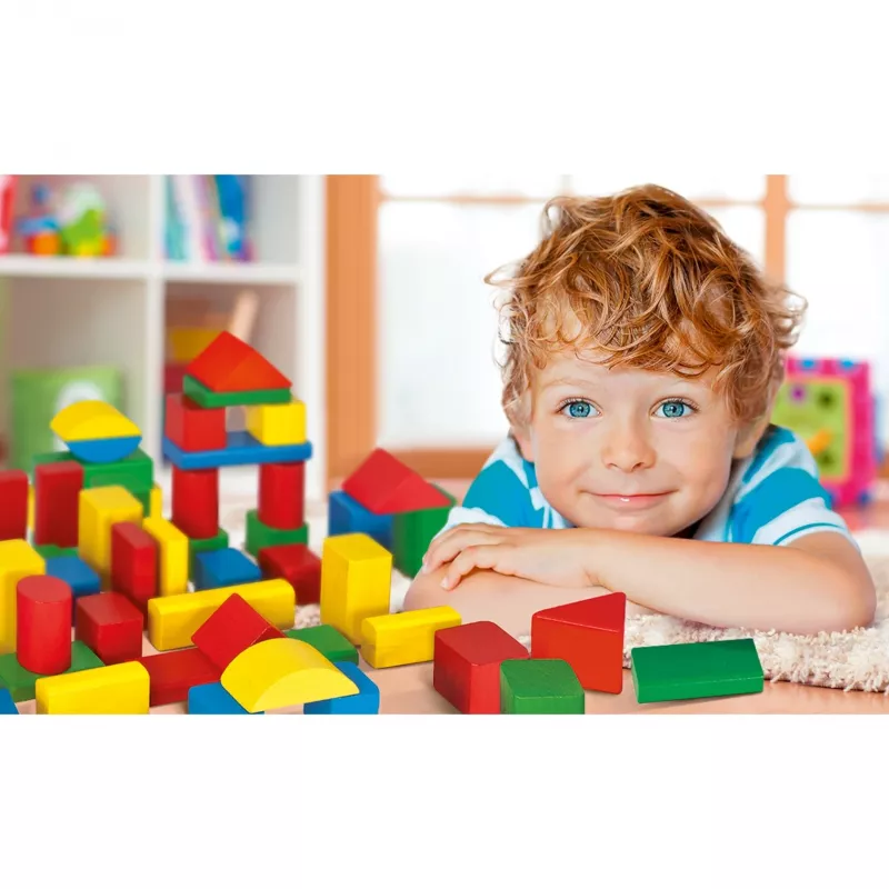Eichhorn colourful wooden building blocks, Construction Toy