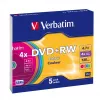VERBATIM 43297 Verbatim DVD+RW slim jewel case 5 4.7GB 4x Colour