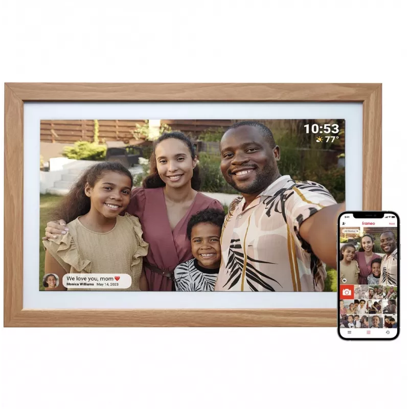 Denver PFF-2162LW digital photo frame Light brown 54.6 cm (21.5) Touchscreen Wi-Fi