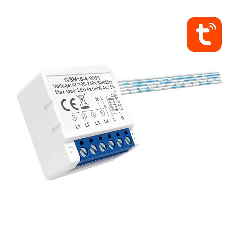 Smart switch module Avatto WSM16-W4 Tuya Wi‑Fi for remote control of electrical circuits