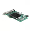 Network Card DELOCK PCI Express x4 Gigabit LAN 4xRJ45 PoE+