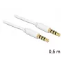 Audio cable 3.5mm DeLOCK 83439 0.5m White