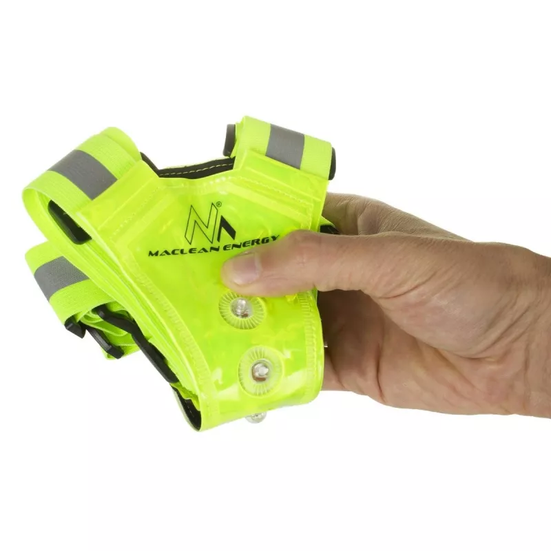 Safety LED reflector vest MACLEAN MCE425 — 360° visibility, adjustable size