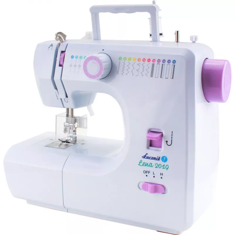 Mechanical sewing machine Lucznik Lena 2019 — basic mechanical model, 16 programs, 24 W, free arm, 4-step buttonhole
