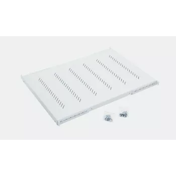 Triton RAC-UP-650-H4 19 inch Heavy-Duty Fixed Shelf, 1U, 650mm Deep, 150kg Load, Cream Grey (RAL 7035)