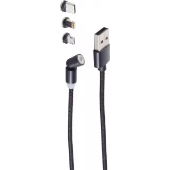 USB cable ShiverPeaks BS14-19002 2m USB A USB C/Micro-USB B Black