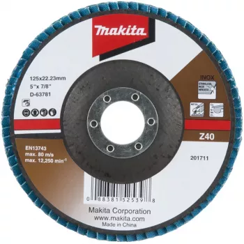 Makita - grinding disc - for Metal, Stainless Steel, non-ferrous metal - 125 mm - Grit: Z40 (D-63781)