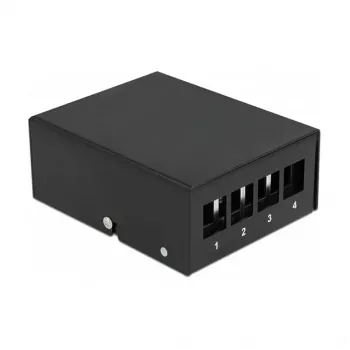 Patch Panel DeLOCK Keystone 4 Port Black