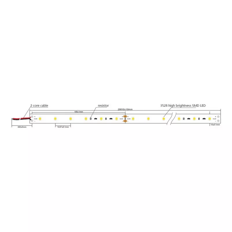 Synergy 21 LED Flex Strip 2835 - 60 WW DC24V 96W IP20 ULS 20m