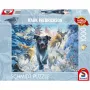 Mark Fredrickson: dog love - black Labrador in snow, Puzzle 1000 Pieces