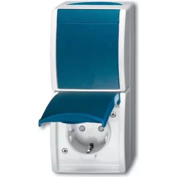 BUSCH JAEGER 2601/6/20 EBW-53 - Type F - 2P+E - Blue - White - IP44 - 250 V - 16 A